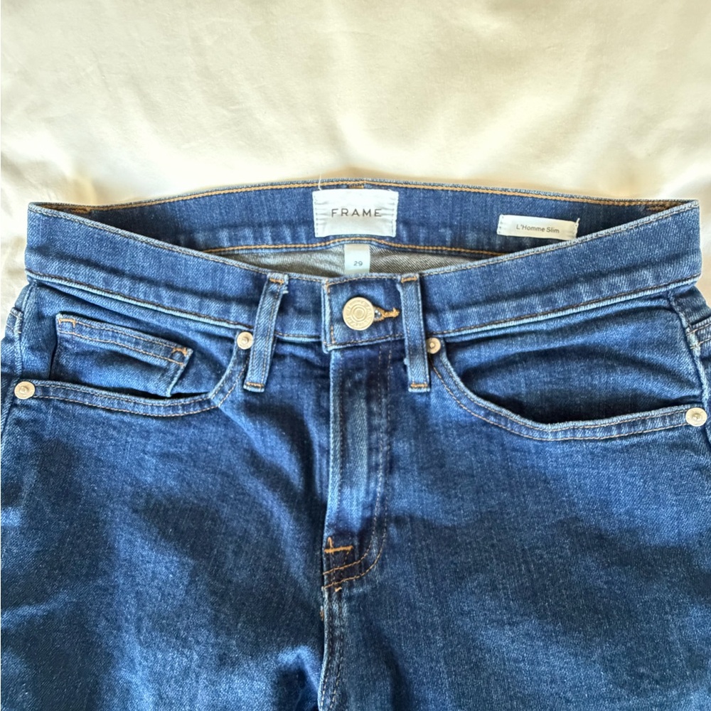 Frame Denim Men’s L’Homme Slim Dark Blue Jeans